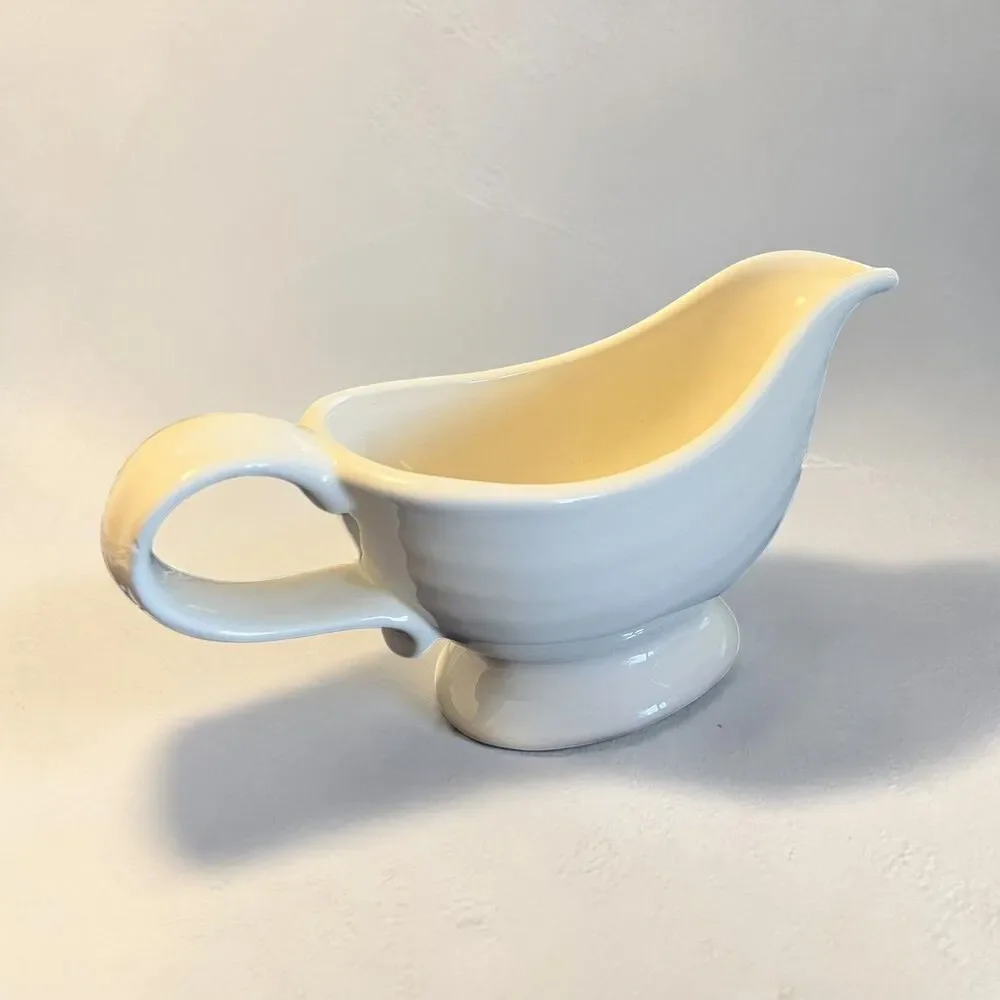 Katie Brown  Off White Gravy Bowl  Thick Handle